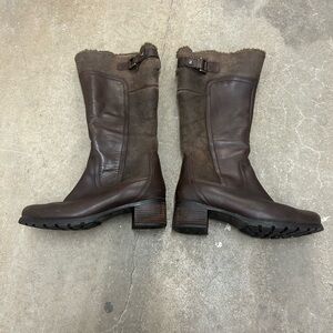 Blondo fleece lined knee high Brown Leather Women's Boots
